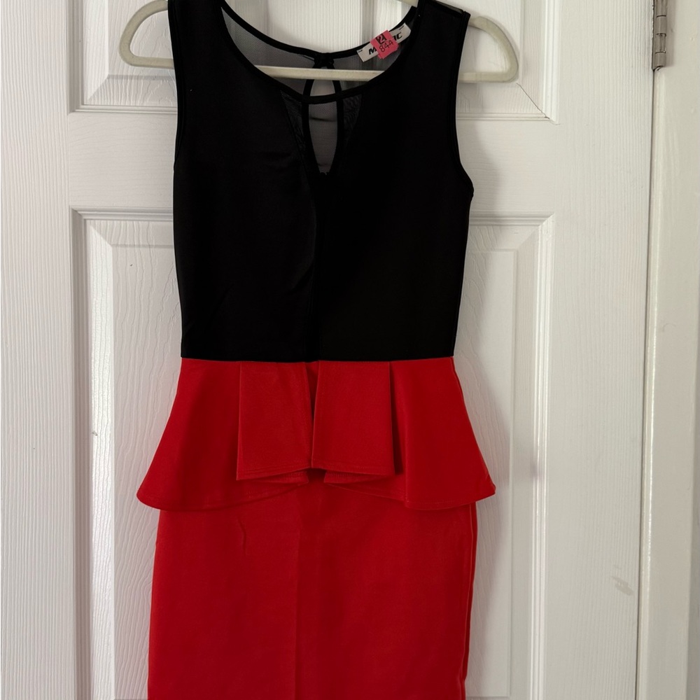 Mystic Black and Red Mini Dress